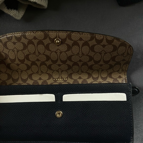 Coach slimline black leather wallet with logo print - Picture 5 of 6